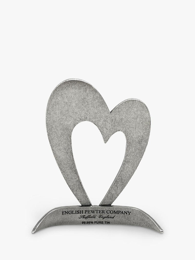 English Pewter Company heart shaped tin stand 10th anniversary - British product