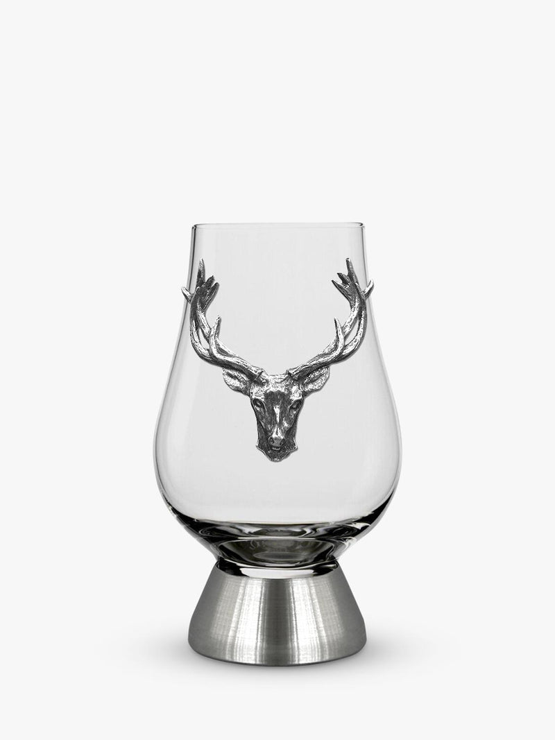 English Pewter Company Glencairn Whisky Crystal Glass Stag Tumbler 200ml - British product