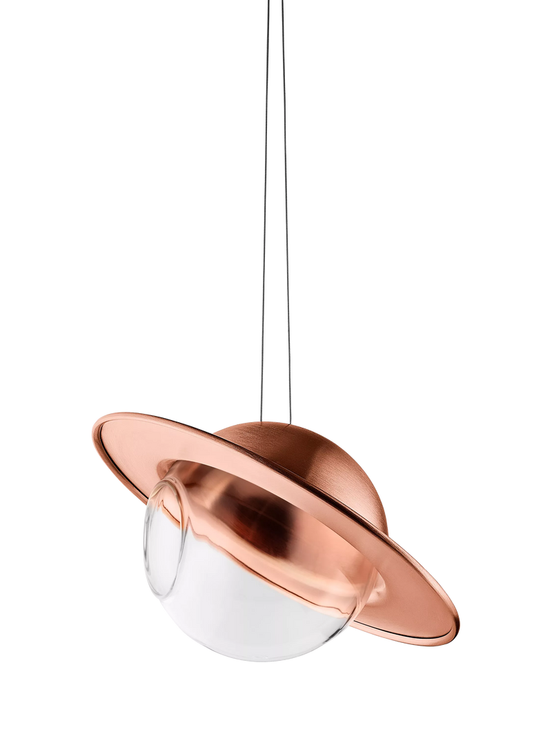 Eva Solo Saturn bird feeder with copper canopy and glass orb, imported from the UK