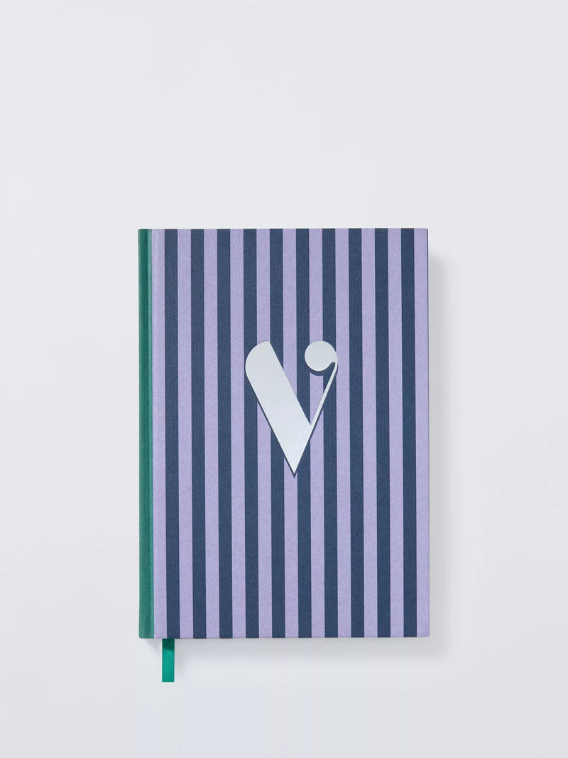 John Lewis Stripe Alphabet Notebook (Letter A) A5 Lined Hardback