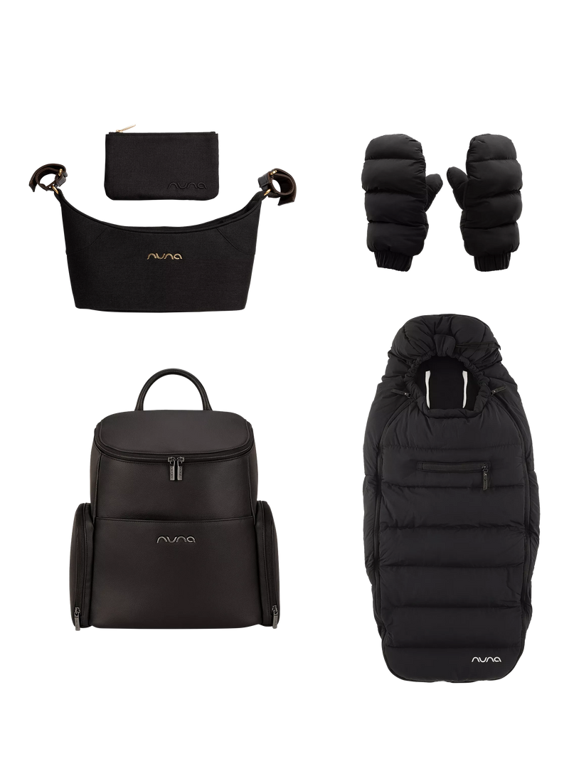 Nuna Winter Stroller Set with Organiser and Essential Bag Accessories, Chestnut