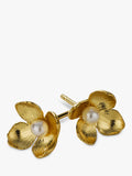 Alex Monroe Cuckoo Flower gold earrings with pearls, UK version