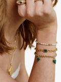 LARNAUTI green onyx gold bracelet 18.5 cm, imported from the UK