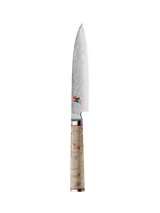 John Lewis MIYABI Damascus Steel Chutoh Knife with Birch Wood Handle, 16cm- Buy online at McGrocer