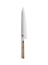 John Lewis MIYABI Damascus Steel Gyutoh Kitchen Knife with Birch Wood Handle, 24cm- Buy online at McGrocer