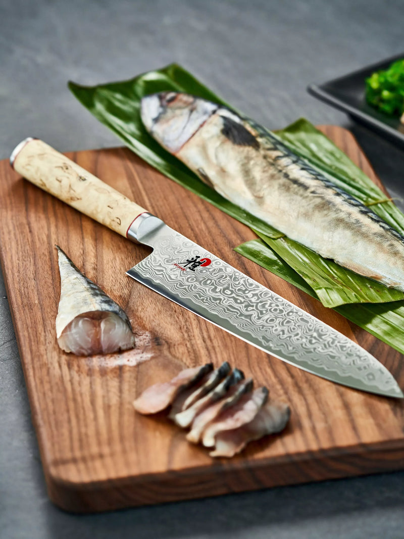MIYABI Damascus steel gyutoh knife 24cm, imported from the UK