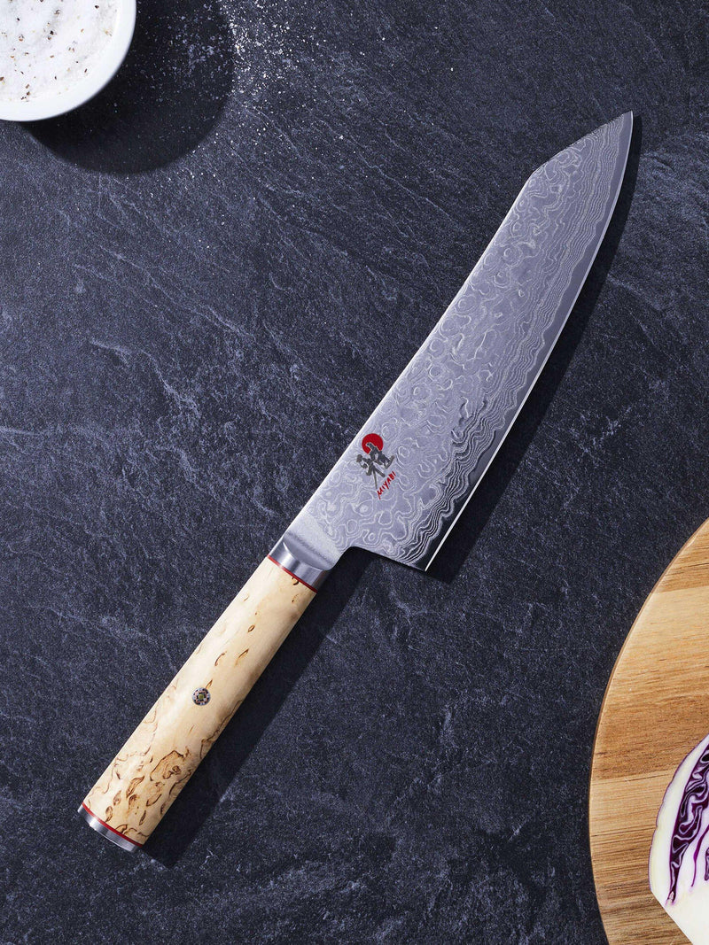 MIYABI rocking santoku knife 18cm birch wood handle, UK version