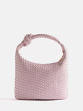 Mint Velvet woven leather knot handle bag pink (British brand)