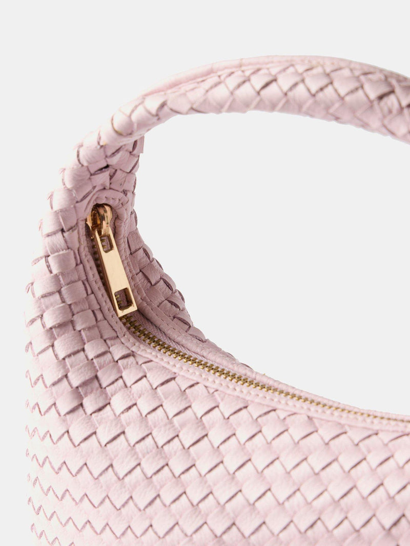 Mint Velvet woven leather knot handle bag pink (British brand)