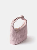 Mint Velvet woven leather knot handle bag pink (British brand)