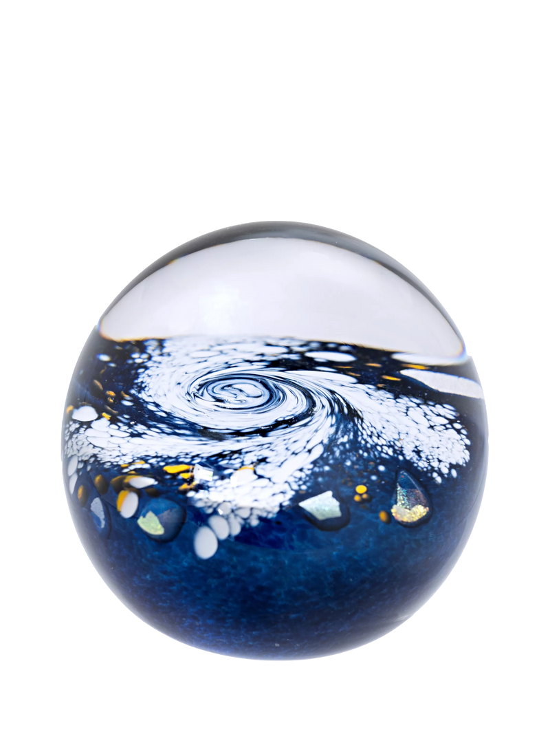 Caithness glass Milky Way paperweight blue, UK version