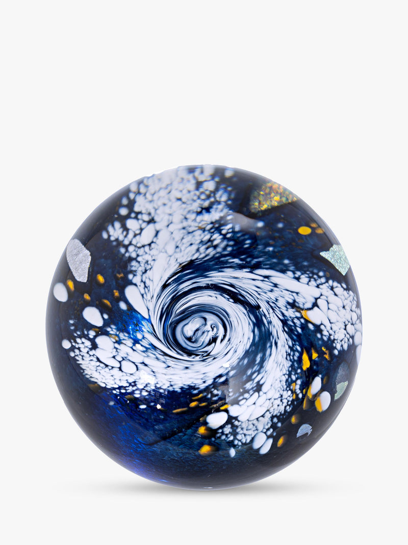 Caithness glass Milky Way paperweight blue, UK version