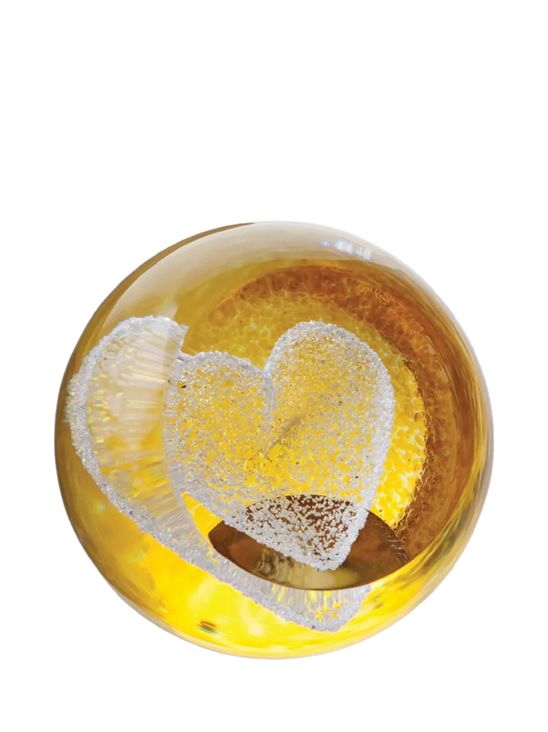 Caithness gold heart paperweight 50mm, UK version