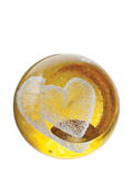 Caithness gold heart paperweight 50mm, UK version