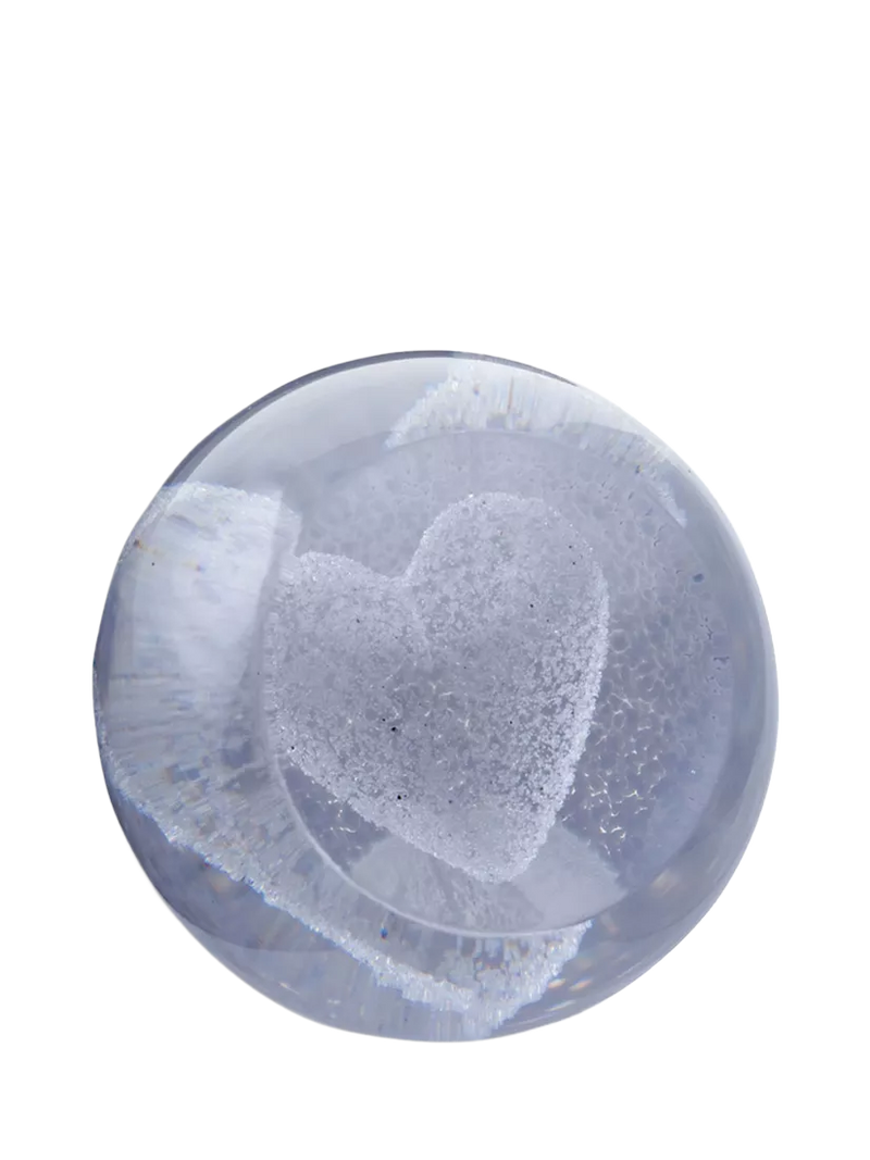 Caithness Glass paperweight silver with heart design (British brand)