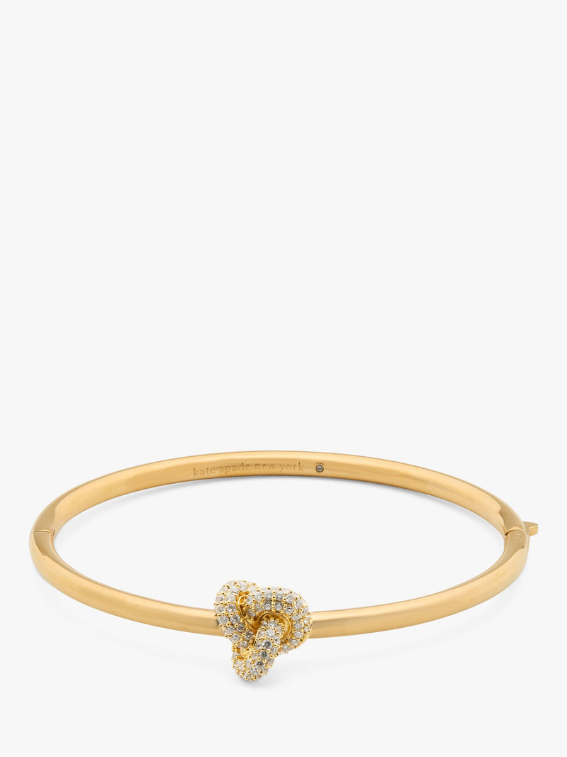 Polished Knot Style Pave Bangle with Cubic Zirconia