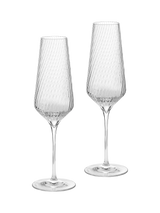 John Lewis Vera Wang Swirl Crystal Champagne Glass Flute, Set of 2, 270ml- Buy online at McGrocer