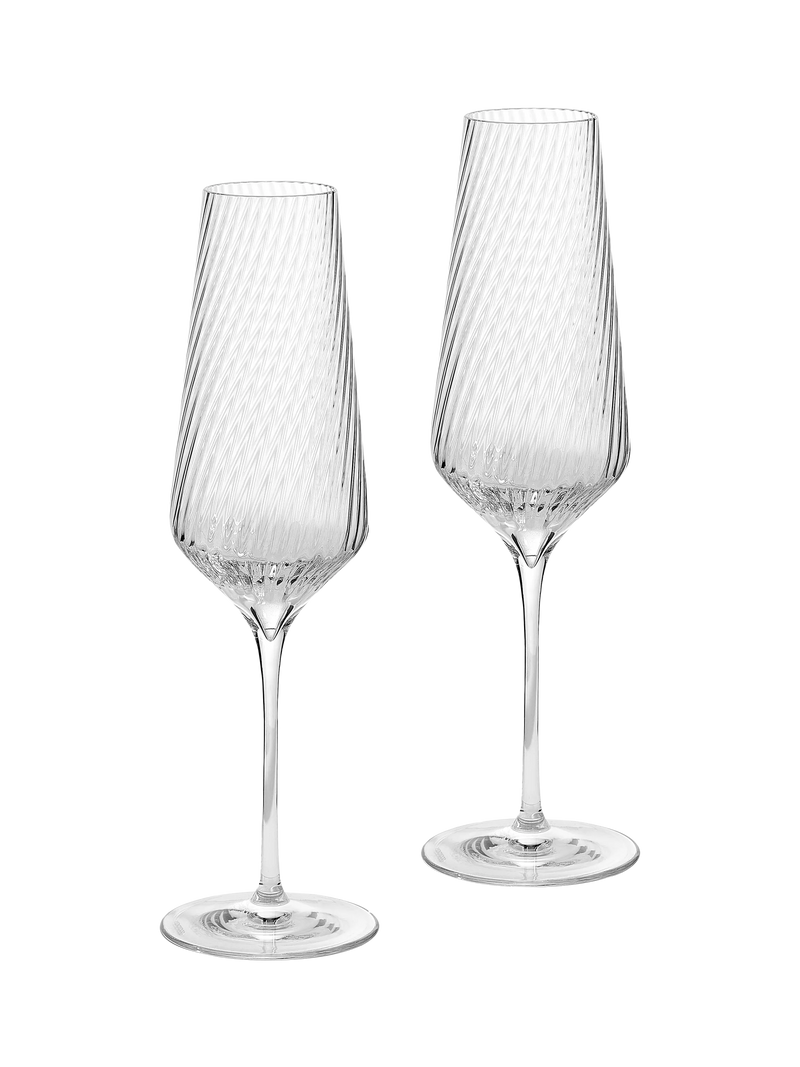 Vera Wang Swirl Crystal champagne flutes 270ml, imported from the UK