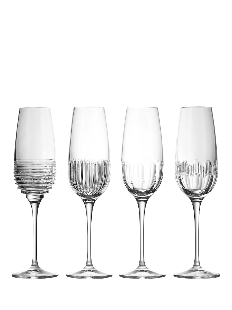 Waterford Mixology cut glass champagne flute set, UK version