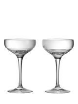 John Lewis Crystal Coupe Cocktail Glass Set with Circon Cut Pattern, 2 Glasses, 120ml Each, Clear- Buy online at McGrocer