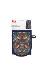 John Lewis Museums & Galleries V&A William Morris Strawberry Thief Print Organic Cotton Double Oven Gloves, Blue/Multi- Buy online at McGrocer