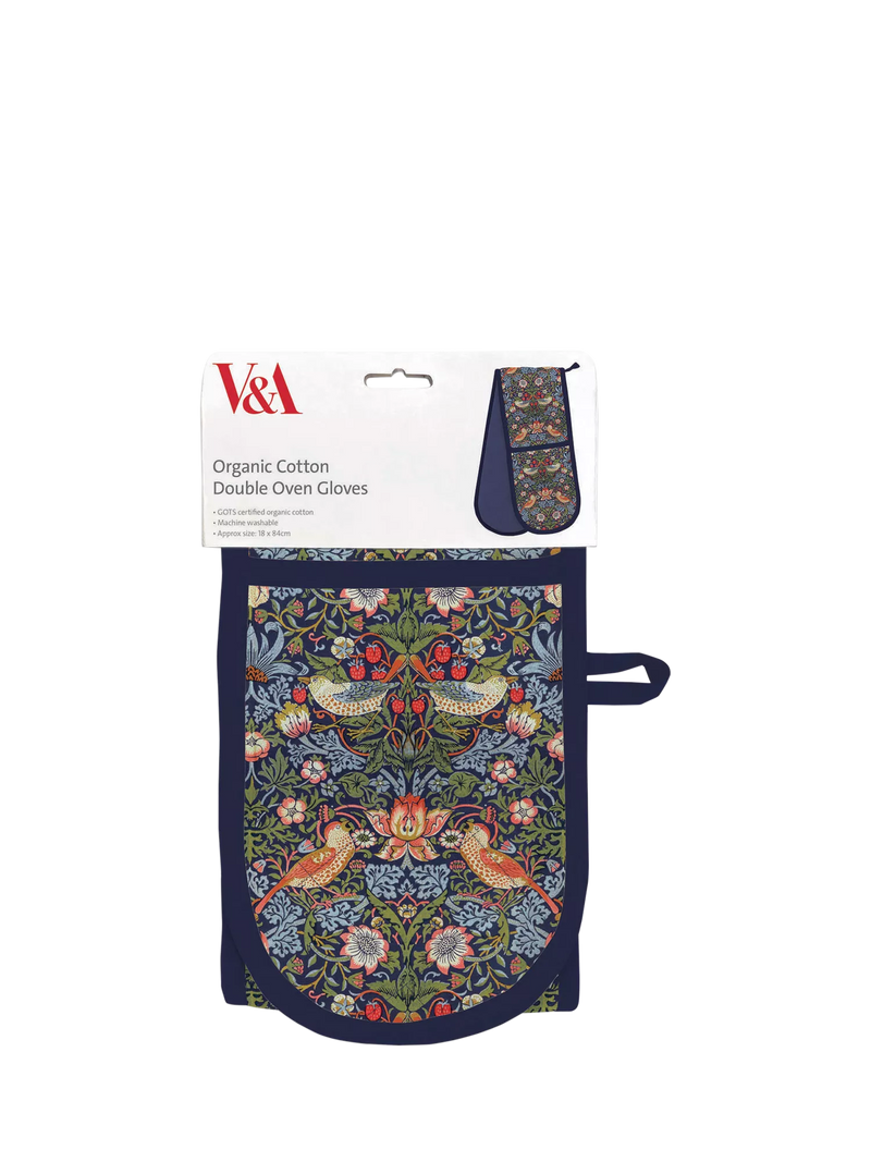 William Morris Strawberry Thief oven gloves organic cotton - British product