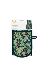 John Lewis Museums & Galleries V&A William Morris Leicester Print Organic Cotton Double Oven Gloves, Green/Multi- Buy online at McGrocer