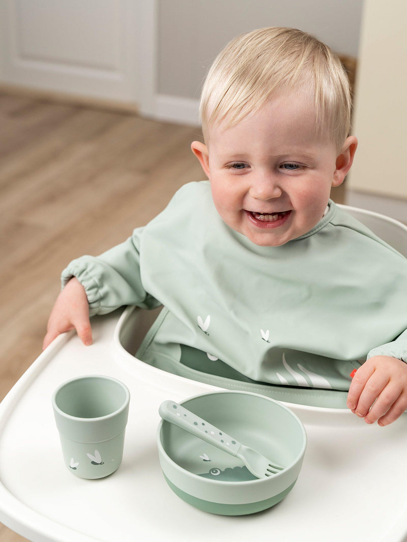 Done by Deer Foodie Croc anti-slip bowl in green - British product