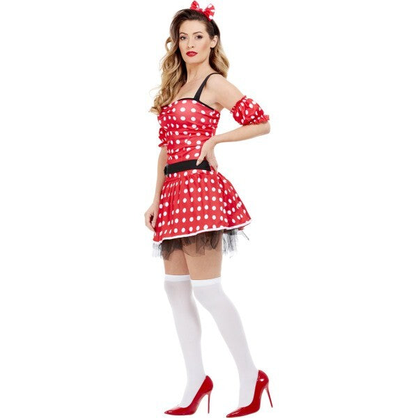Smiffys Madame Mouse costume with red dress and headband, imported from the UK