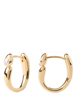 John Lewis PDPAOLA 18ct Gold Plated Cubic Zirconia Hoop Earrings, Yellow Gold- Buy online at McGrocer