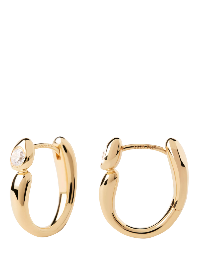 PDPAOLA gold plated cubic zirconia hoop earrings, UK version