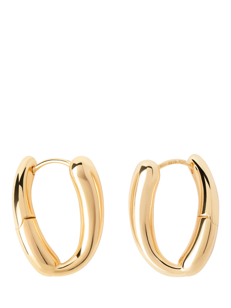 PDPAOLA 18ct gold plated twisted hoop earrings - British product
