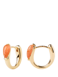 PDPAOLA gold plated sunstone huggie earrings, imported from the UK