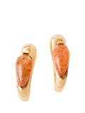 PDPAOLA gold plated sunstone huggie earrings, imported from the UK