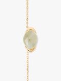 PDPAOLA gold plated prehnite oval necklace 40-50cm (British brand)