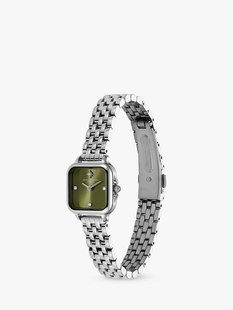 Olivia Burton mini bracelet watch green dial 20mm, imported from the UK