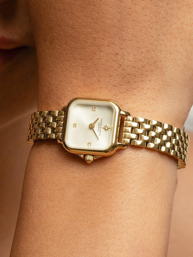 Olivia Burton Grosvenor gold bracelet watch ivory dial (British brand)