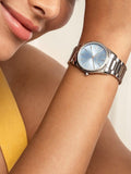 Olivia Burton watch blue crush swirl dial steel bracelet (British brand)
