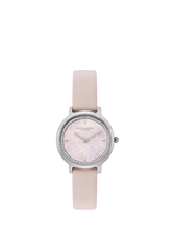 John Lewis Olivia Burton Women's Ultra Slim Honeycomb Dial Leather Strap Watch, Pink, 28mm- Buy online at McGrocer