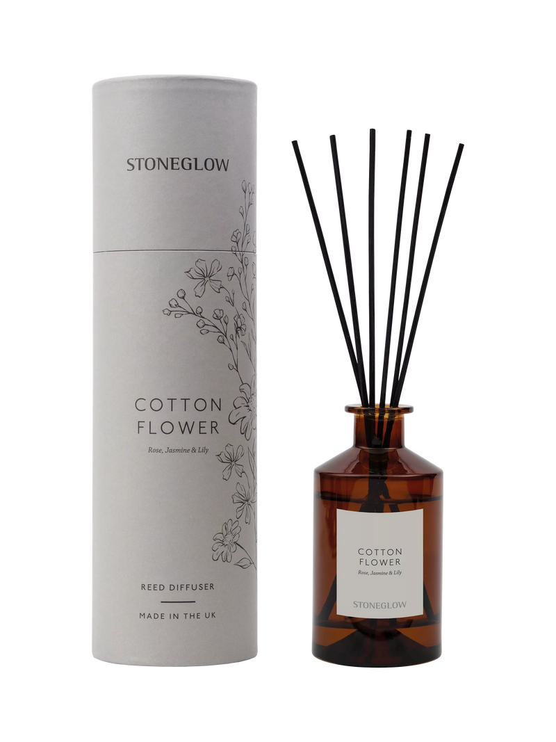 Stoneglow Cotton Flower reed diffuser 160ml, imported from the UK