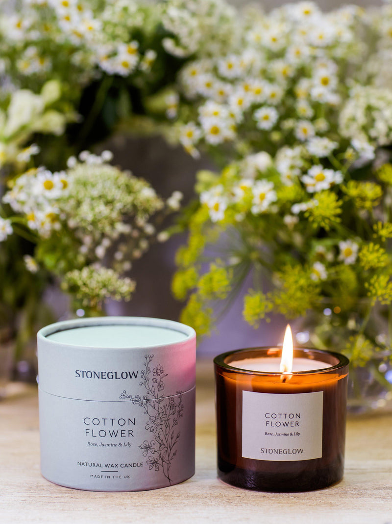 Stoneglow Cotton Flower scented candle 210g - British product