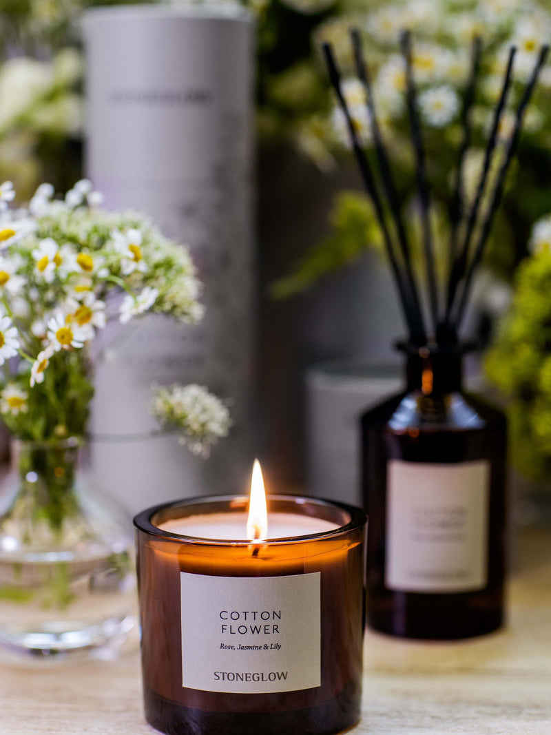 Stoneglow Cotton Flower scented candle 210g - British product