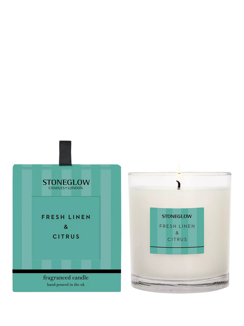 Stoneglow Linen & Citrus scented candle 200g (British brand)