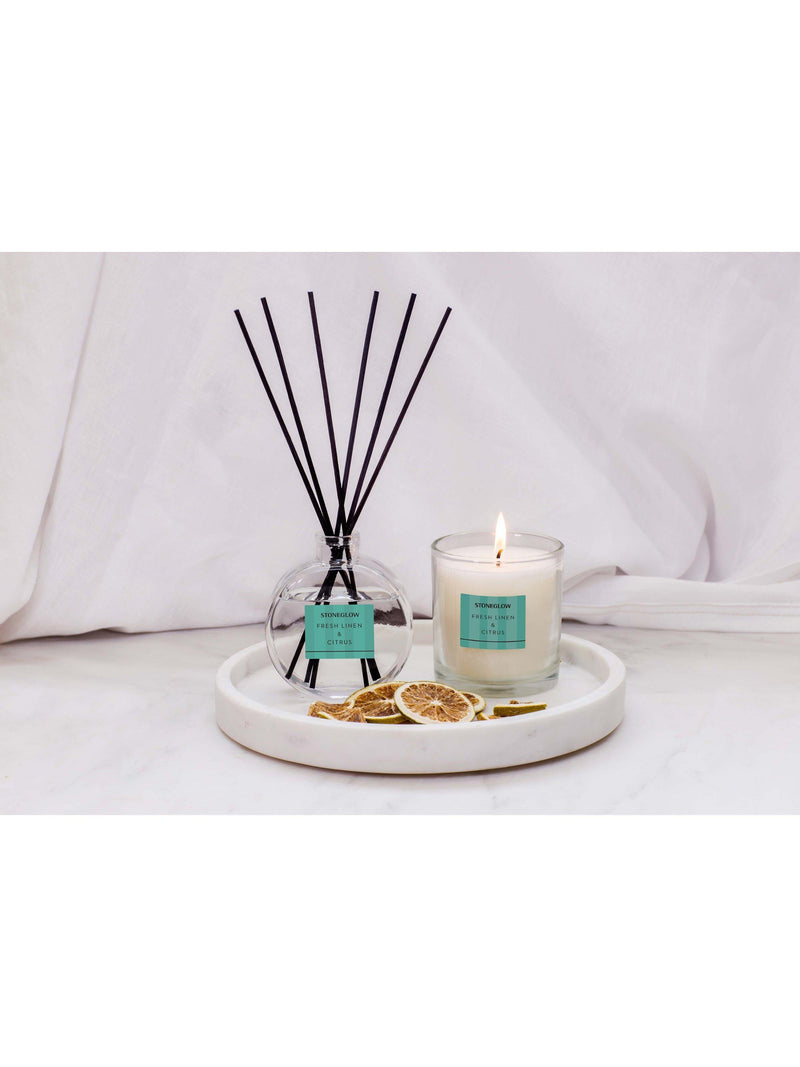 Stoneglow Linen & Citrus scented candle 200g (British brand)