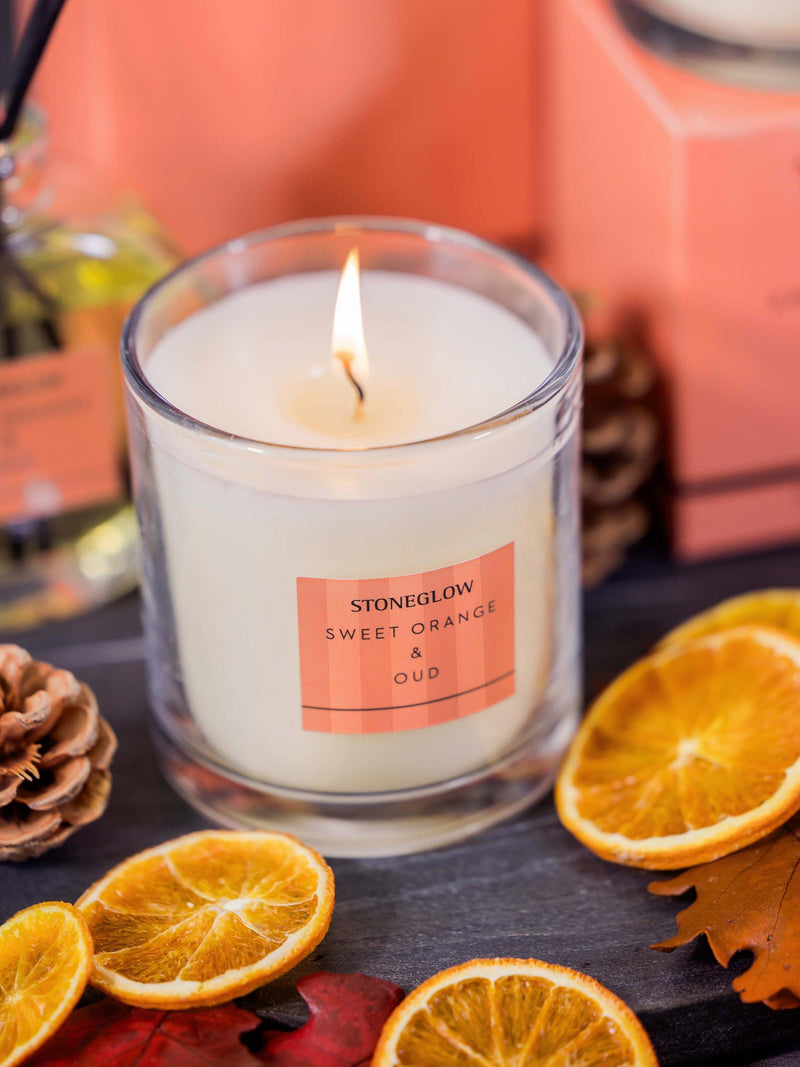 Stoneglow sweet orange oud scented candle 200g (British brand)