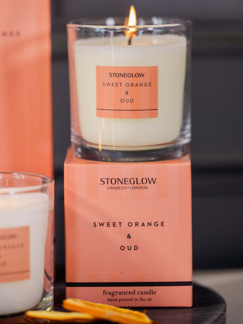 Stoneglow sweet orange oud scented candle 200g (British brand)