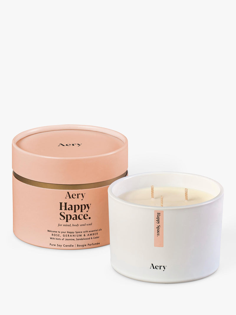 Three Wick Scented Candle 450g with Rose and Amber Fragrance