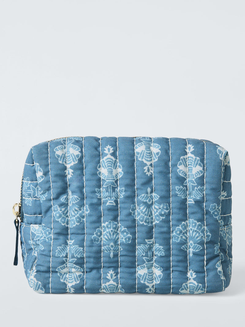 John Lewis x Sanderson blue wash bag with floral design - British product