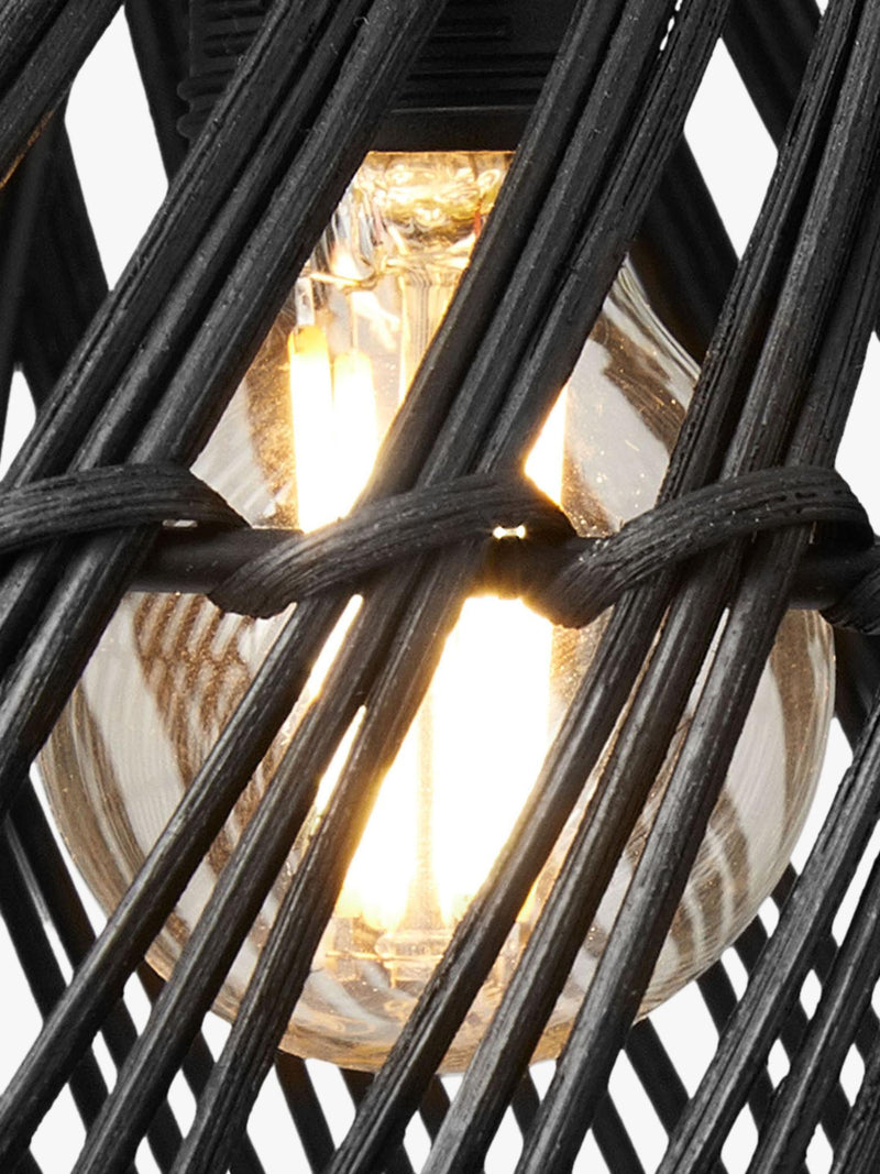 MADE black rattan overreach table lamp H50cm, UK version