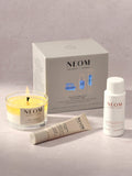 NEOM de-stress trio gift set with candle, bath milk, calming pen (British brand)